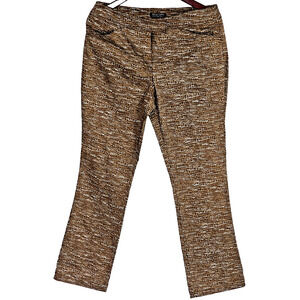 New York & Company Women's Animal Print Crop Pants Stretch Size 8 Abstract